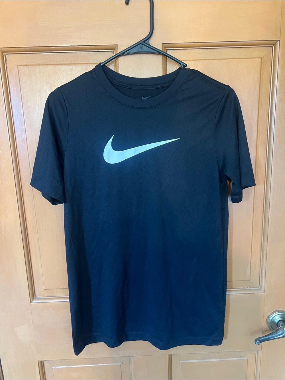 Nike Black Short-Sleeve Tee with Silver Swoosh